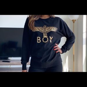 Boy London Eagle gold appliqué cotton sweatshirt